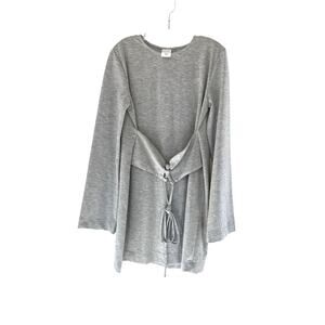 House Of Sunny Gray Soft Casual Corset Waist Long Sleeve T-Shirt Dress Size 8